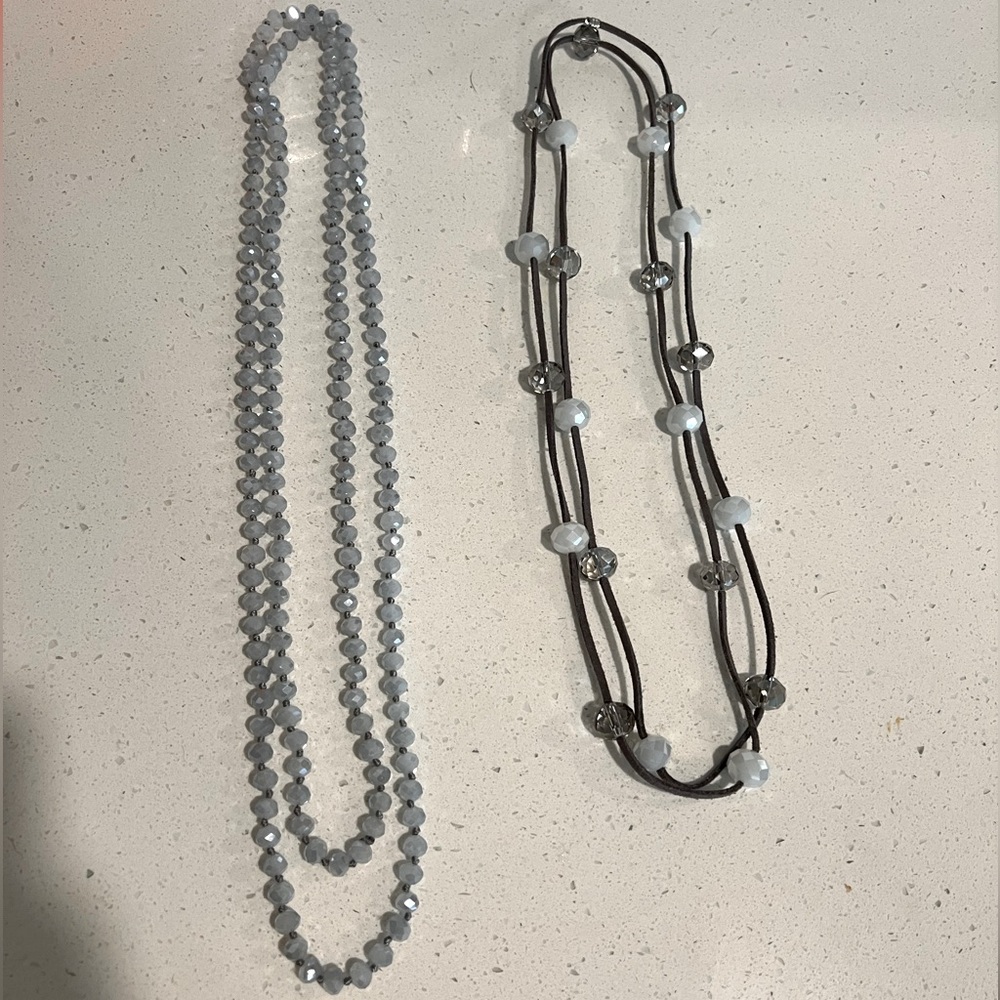 Jules B set of 2 Long layering beaded Necklaces